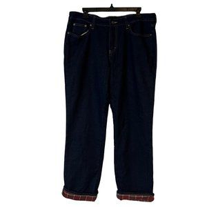 NEW Dickies Jeans Flannel Lined FD117SVB Straight Leg Dark Wash Work Pants Women